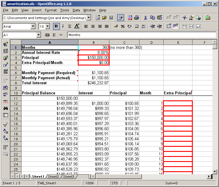 Bret's mortgage/loan amortization schedule calculator: calculate loan 